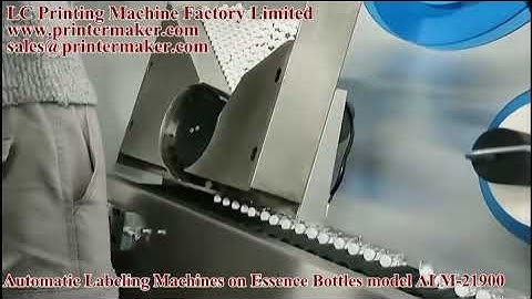 Automatic Labeling Machines on Essence Bottles model ALM-21900