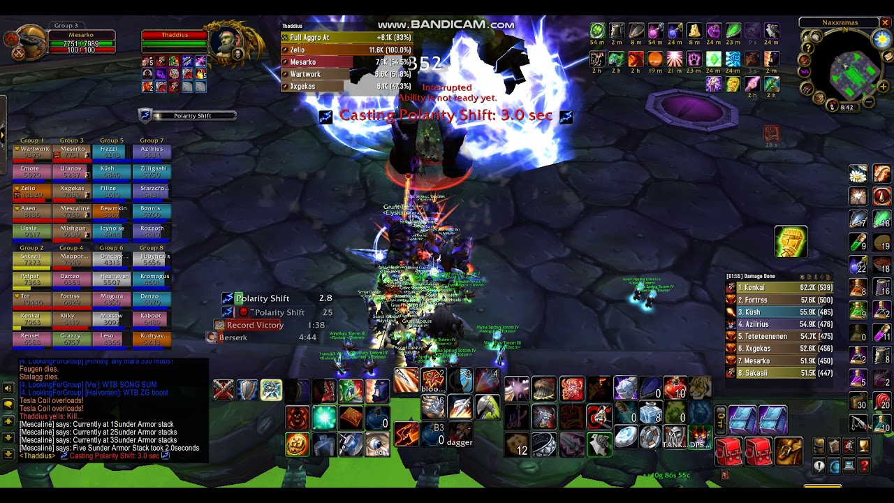 Tauren warrior fury with Gressil Dawn of ruin - WoW Classic - Naxxramas - Thaddius