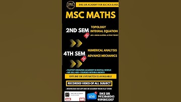 MSc Maths || mathematics As per New syllabus of SGBAU || offline | live || recorded video available