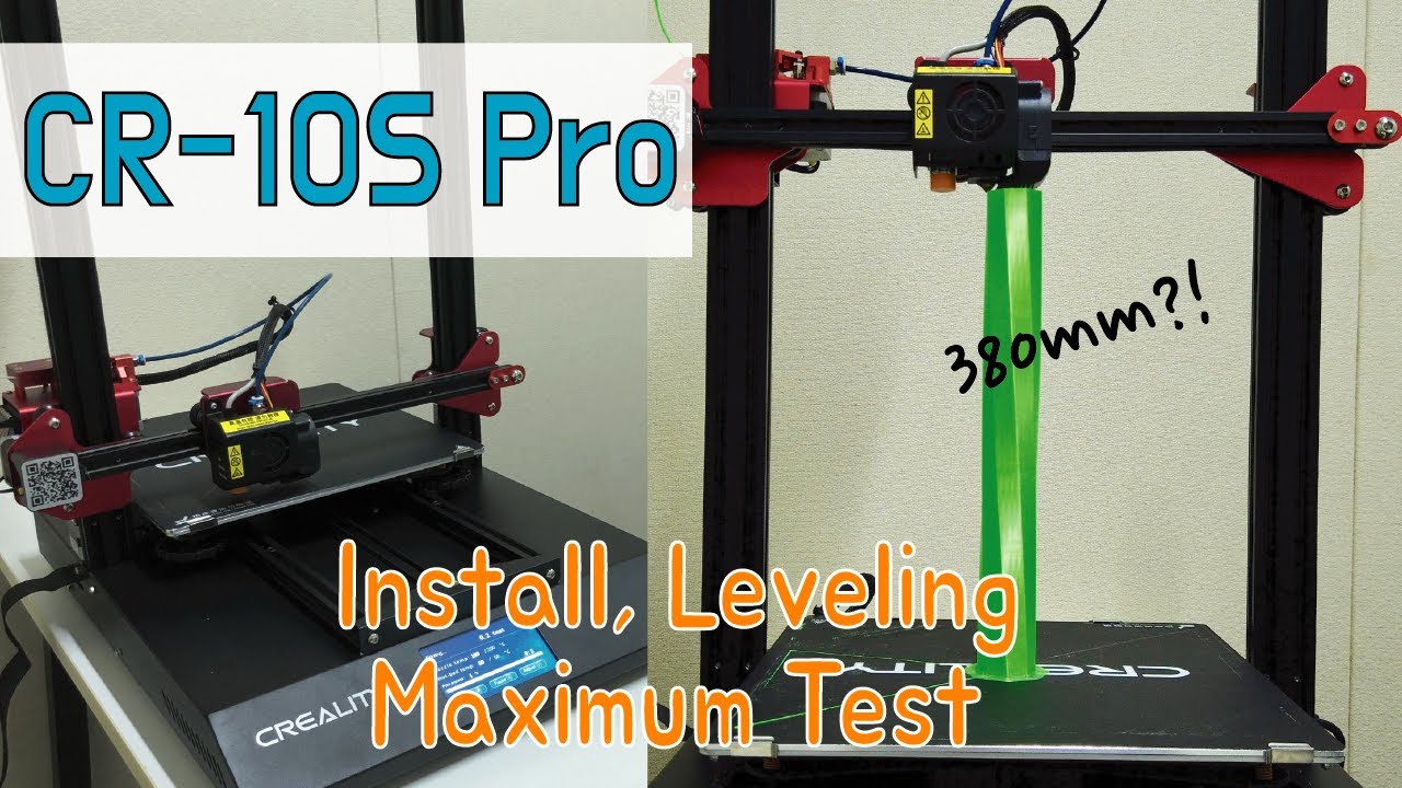 CR 10s Pro 3D printer - install, leveling, maximum test - YouTube