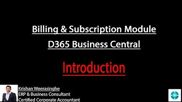 Billing & Subscription Module | Introduction | D365 BC