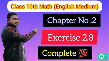 10 Class Math|| Chapter 2 - Exercise  2.8|| Q.no.1 to 10|English Medium