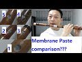 Which dizi has better membrane paste status (1-5) ? sound test and membrane paste method