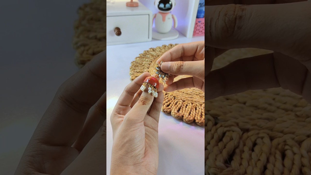 Making Traditional Red Jhumke❤️💫🙃 | Diy Earrings |