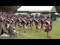 March of the Atholl Highlanders and Pipe Band during Atholl Gathering Highland Games in Scotland