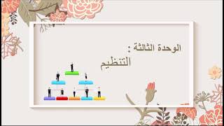 التنظيم وأنواعه الوحدة الثالثة (علوم إدارية ١ ثانوية مقررات)