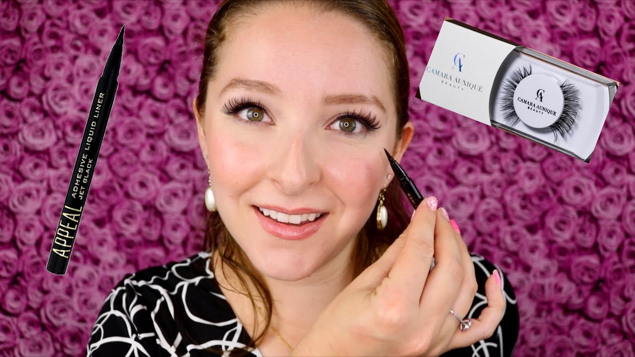 CAMARA AUNIQUE BEAUTY MARY LASHES & APPEAL ADHESIVE LIQUID LINER REVIEW & TUTORIAL