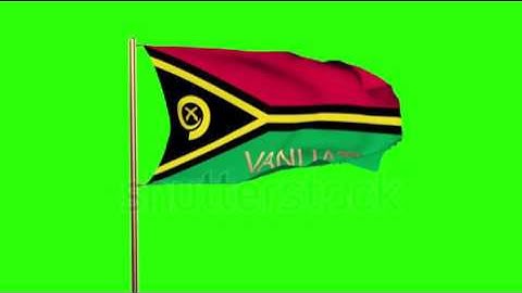 Vanuatu flag with title waving in the wind. Looping sun rises style. Animation loop Stock video by