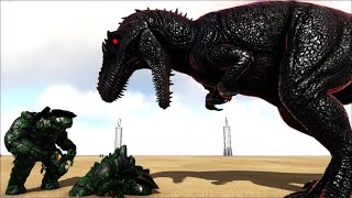Primal Giganotossauro vs Captain Black Boulder Lv 3.500!(ARK SURVIVAL EVOLVED BATTLE DINOSAURS)