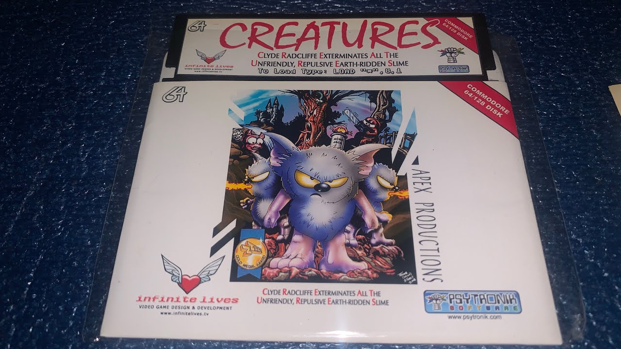 Commodore 64 Creatures By Psytronik Software or Apex Computer Production - Pal Disk Game