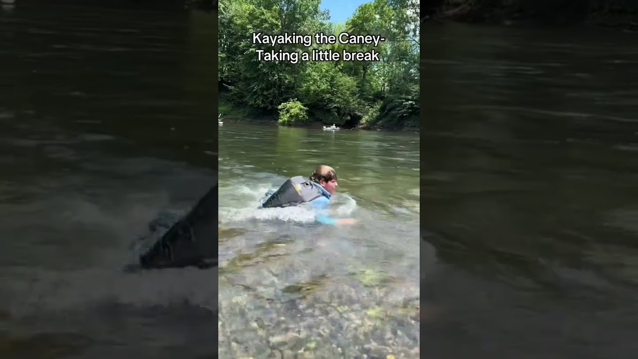 Kayaking the Caney Fork River always a blast with the freezing water and clear. Trout fishing spot!!