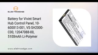 Battery for Vivint Smart Hub Control Panel, 10-600013-001, VS-SH2000-C00, 5100mAh Li-Polymer