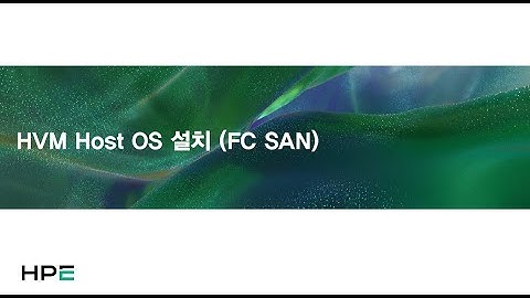 01 HVM Host OS 설치 FC SAN