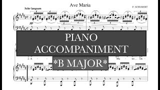 Ave Maria (Schubert) B Major Piano Accompaniment - Karaoke