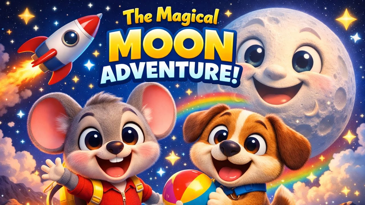 🌟 “The Magical Moon Adventure 🌙🚀 | A Colorful 3D Cartoon Story About Friendship & Fun