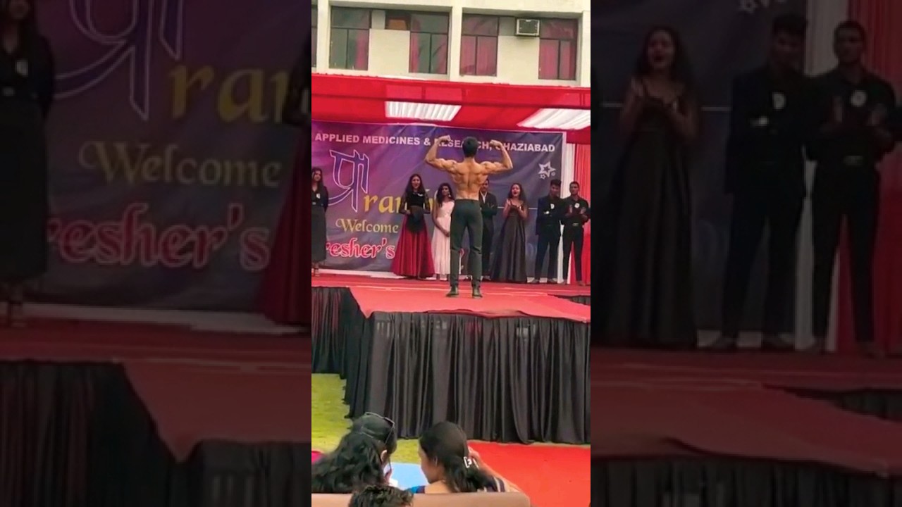 Mr Fresher In college | Men's Classic Posing In College Stage #shorts #posing #bodybuilding #college