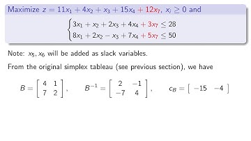 V5 08: Linear Programming: Addition of a new variable
