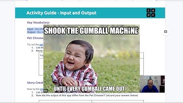 Input and Output Video Lesson--Wednesday, October 21