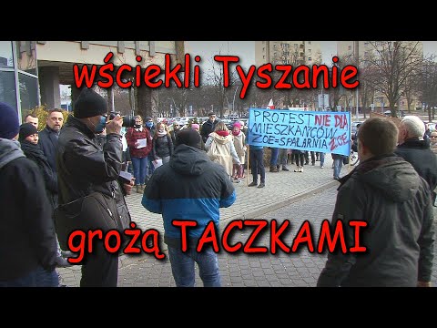 Wielka zadyma, UM Tychy; Prezydent uniknął wywiezienia na taczce przez protestujący tłum mieszkańców