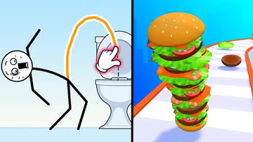 PANCAKE RUN(pancake rush) vs TOILET TIME,Walkthrough SpeedRun Gameplay, Funny Videos,Part#261.