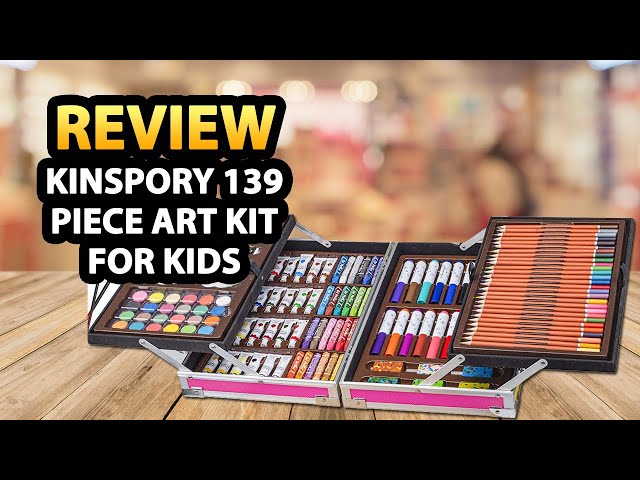 KINSPORY Art Supplies Case, 139 Pack Arts Crafts, Painting, Coloring,  Drawing & Art Set with Sketch Pad, Deluxe Portable Double Layers Aluminum