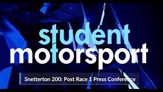 Post Race 1 press conference at Snetterton - 10th May 2026