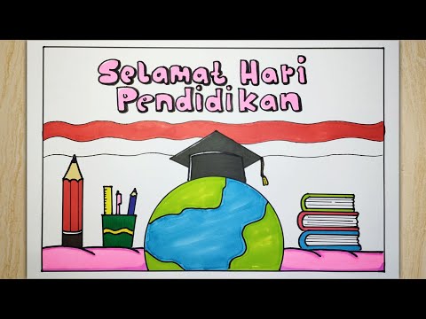 Menggambar tema hari pendidikan nasional