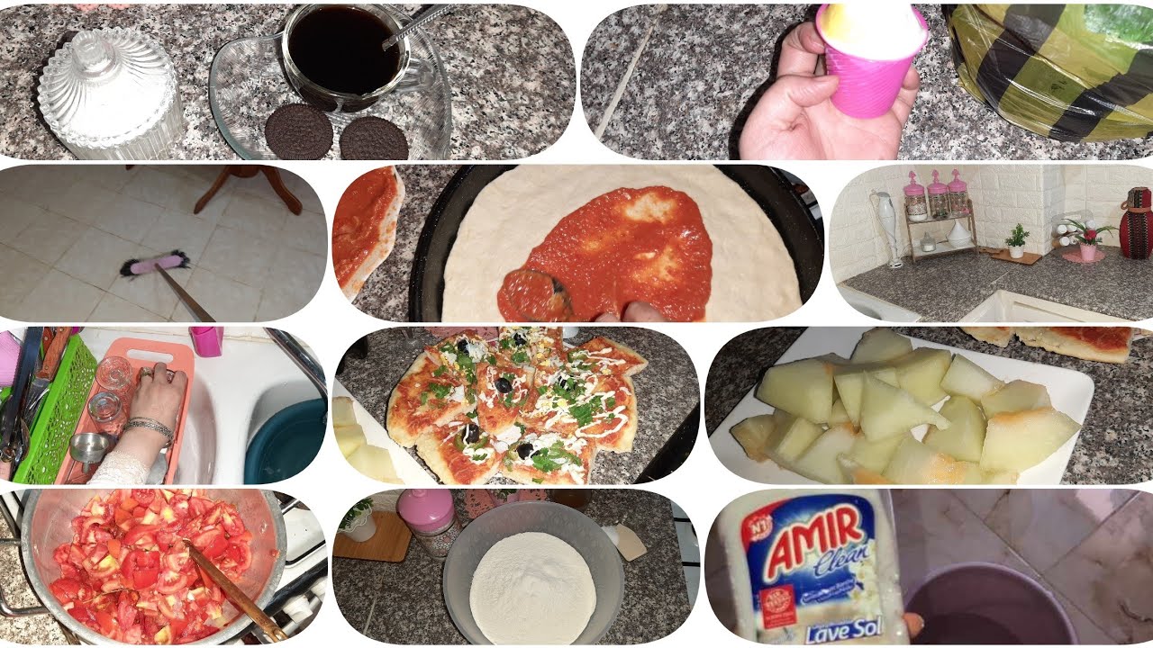 عشاء صيفي 🤤بيتزا كاري بنتها تهبل 🌹سيقت صالون نتاعي رديتو 💖 مسحت الغبرة / غسلت ماعني /الجو يهبل 🌺
