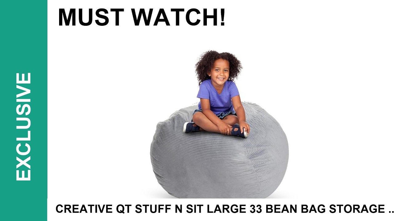 Creative QT Stuff n Sit Large 33 Bean Bag Storage Review - YouTube