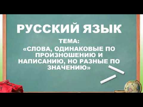 Русский язык. 2 класс. Слова, одинаковые по произношению,но разные по значению