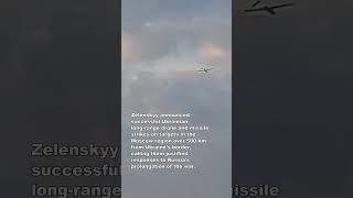 Zelenskyy announced successful Ukrainian long-range drone and missile strikes on targets in the...