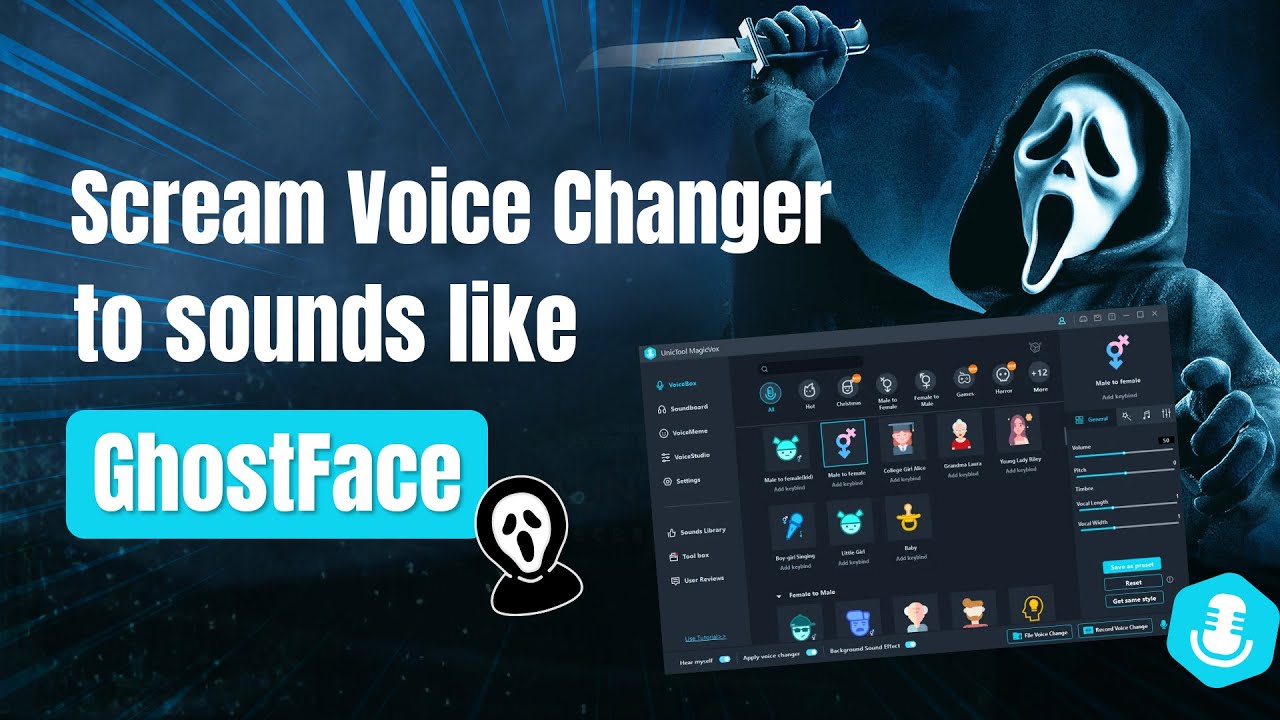 Real-time Ghostface Voice Changer from Scream VI for PC/Mobile