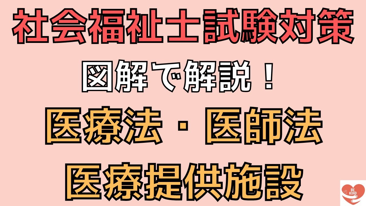【社会福祉士国家試験対策】医療法や医師法・医療提供施設の概要 YouTube