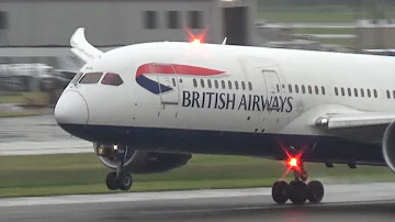 Inaugural Flight! British Airways Boeing 787-8 Landing and Takeoff at Portland Airport (PDX)
