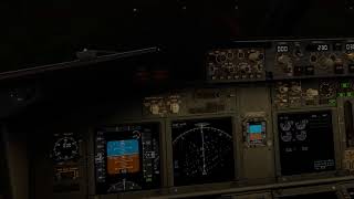Boeing 737-800 landing on Ruzyne at night (X-Plane 11), high details