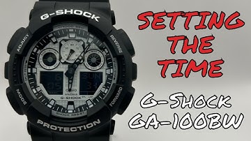 How To Set G Shock GA-100BW Time and Hands Fast and Easy Tutorial