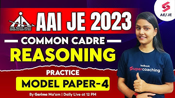 AAI Common Cadre 2023 | AAI JE Reasoning Classes-4 | AAI Common Cadre Reasoning By Garima Ma
