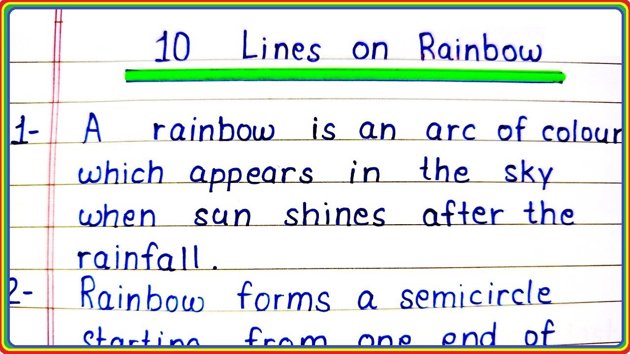 rainbow essay in english for class 1