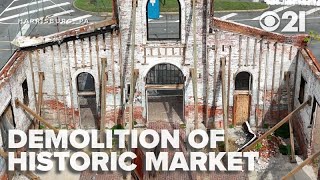 Years after fire, demolition now underway at Broad Street Market's brick building