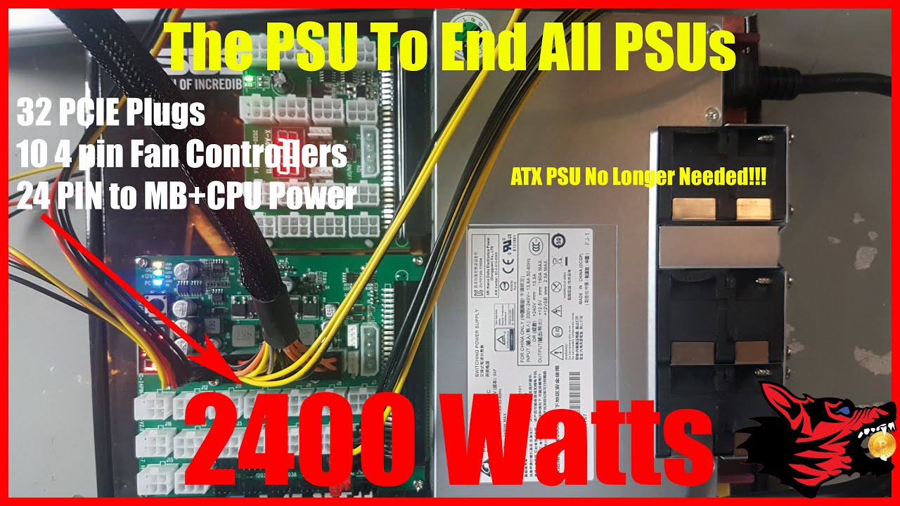 Alimentatore Per Mining Crypto 1100W Con Breakout Board, Ricondizionato, Dell, 16 Porte PCIe