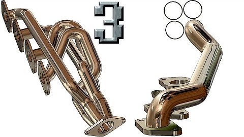 3-Project 37| Sport Car Exhaust Manifold | SolidWorks Tutorial : tube 1 (fit spline smoothing)