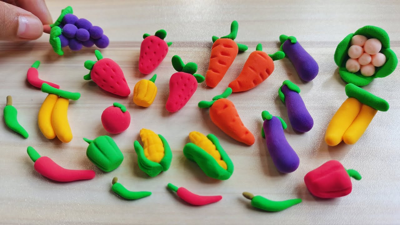 DIY Miniature Fruits and vegetables with polymer clay DIY Technique Mini fruits YouTube