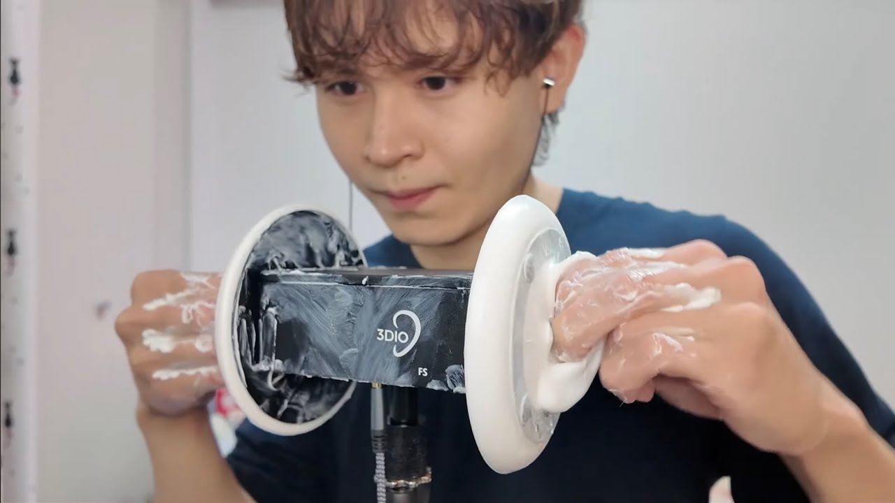 【ASMR】大量のクリームを使った雑で不規則な高速&低速&強マッサージ Rough & irregular highspeed lowspeed strong cream massage【#last】