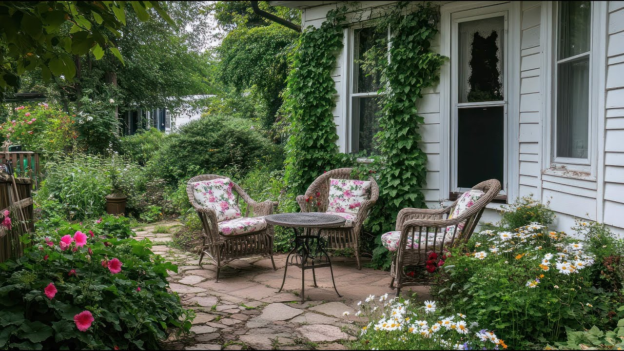 Create Outdoor Living Trends: A Beautiful Birdhouse Focal Point For A Charming Rustic Garden