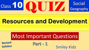 Resources and development Class 10 MCQ | Geography Quiz | CBSE | NCERT | Revised Syllabus | Part 1 |