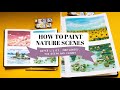 how to paint nature scenes in your journal 🌞