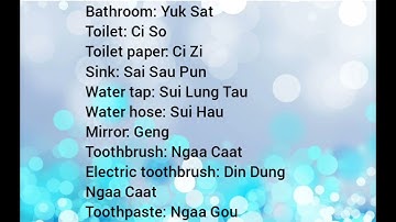 I Can Speak Cantonese: Lesson 12 Household Items