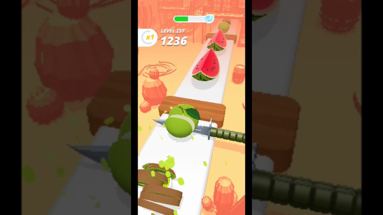 Perfect slices game shorts // apple🍏 tarbuj kiting game play video 