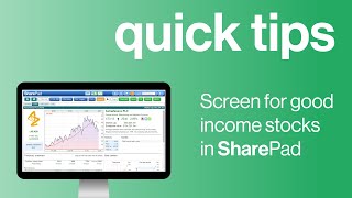 SharePad - looking for good income stocks | Quick tips by ShareScope | SharePad 375 views 2 years ago 1 minute, 5 seconds