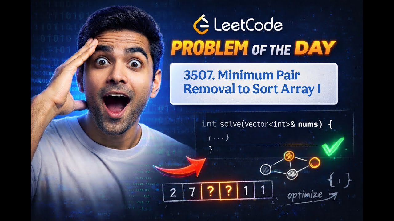 LeetCode 3507 | Minimum Pair Removal to Sort Array I | Easy Solution ...